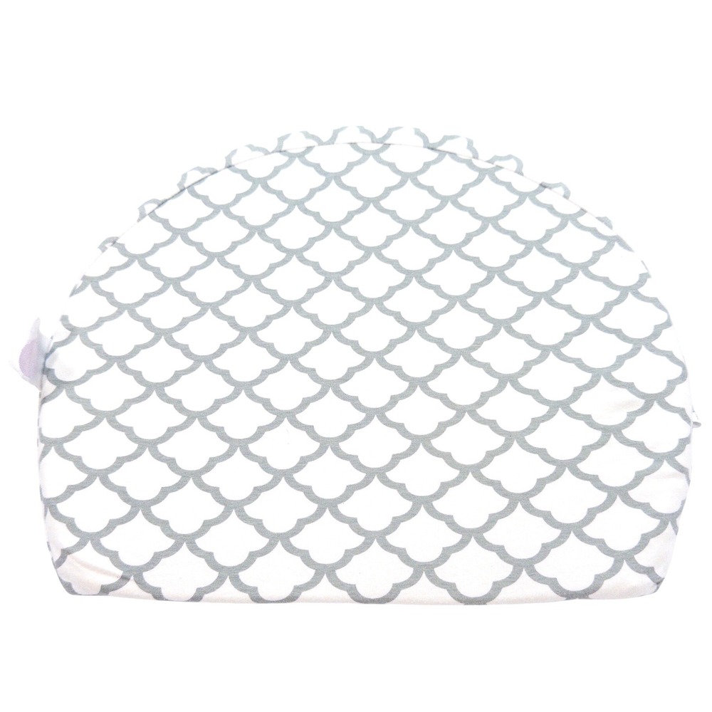 Boppy Pregnancy Pillow Wedge Gray White‎ Scallop Print Zippered Washable